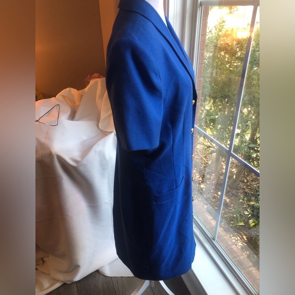 Vintage Kasper ASL Dress Size 14 Royal Blue - Picture 3 of 8